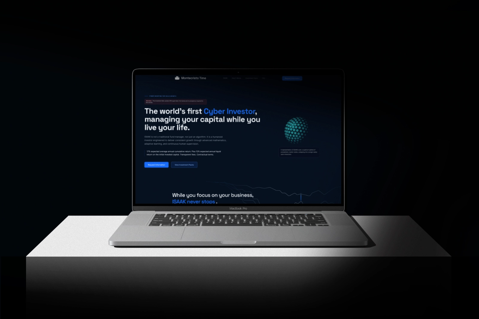 Mockup sito Montecristo Time su MacBook