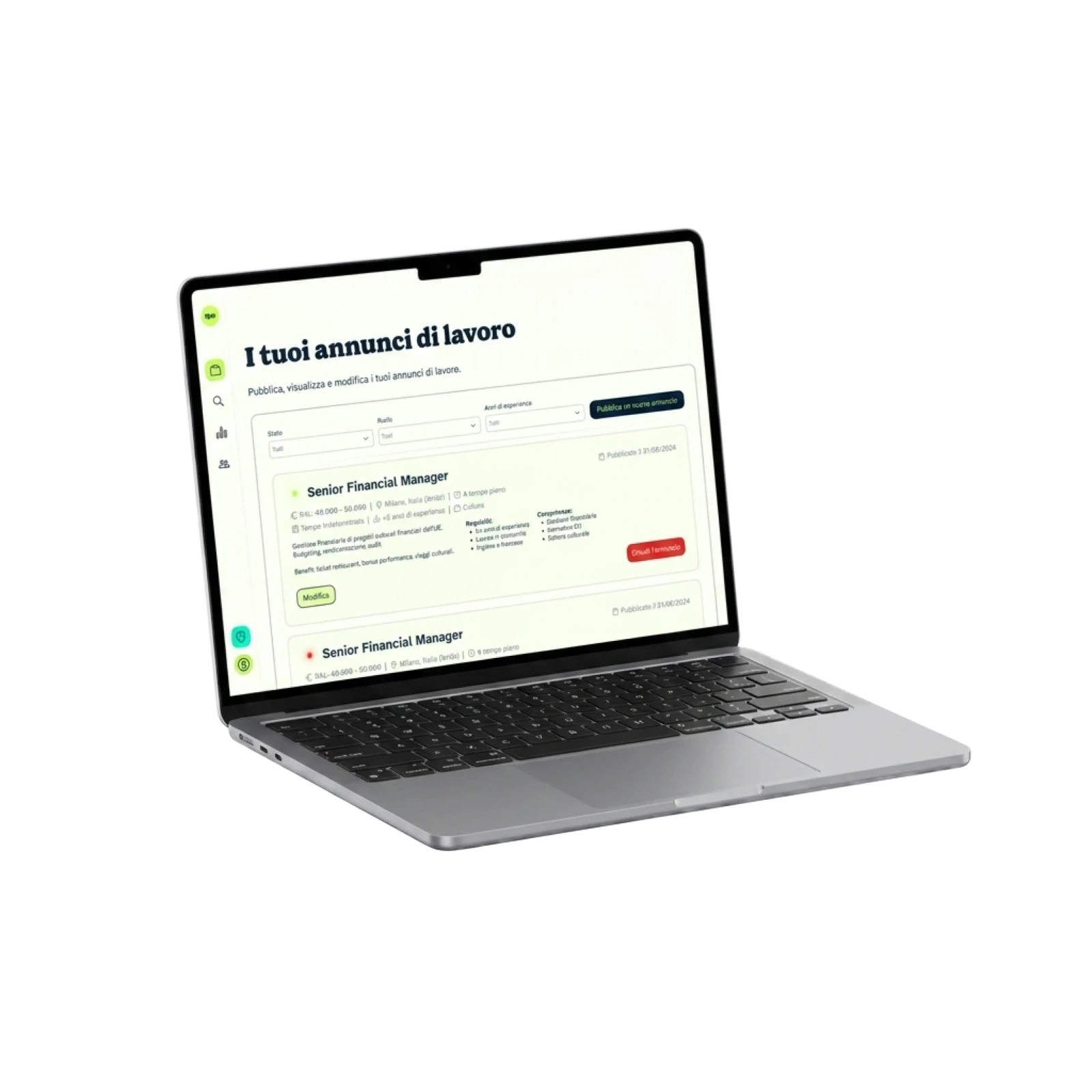 Mockup MacBook con la dashboard aziende di Progettazione Europea