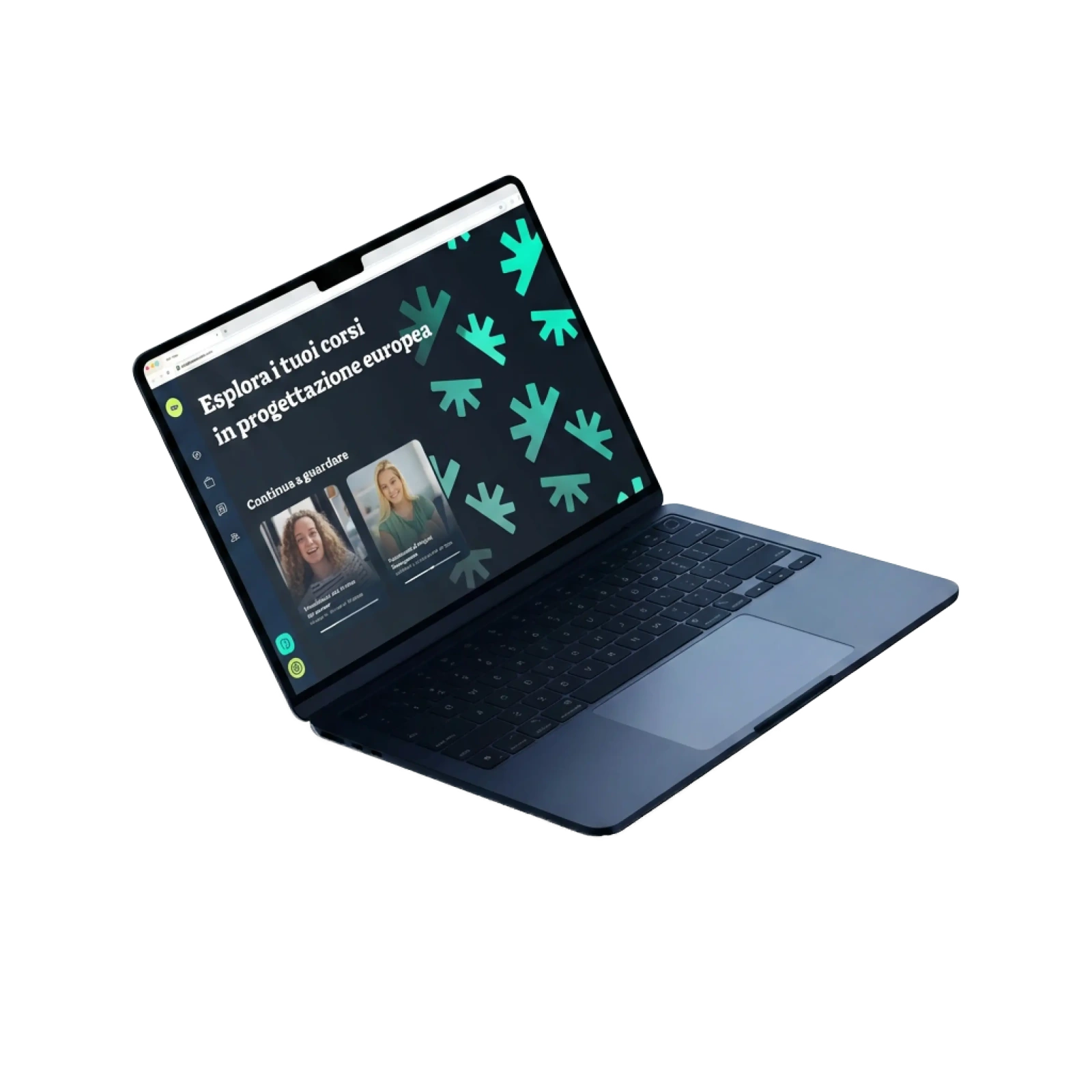 Mockup laptop con la dashboard studenti di Progettazione Europea