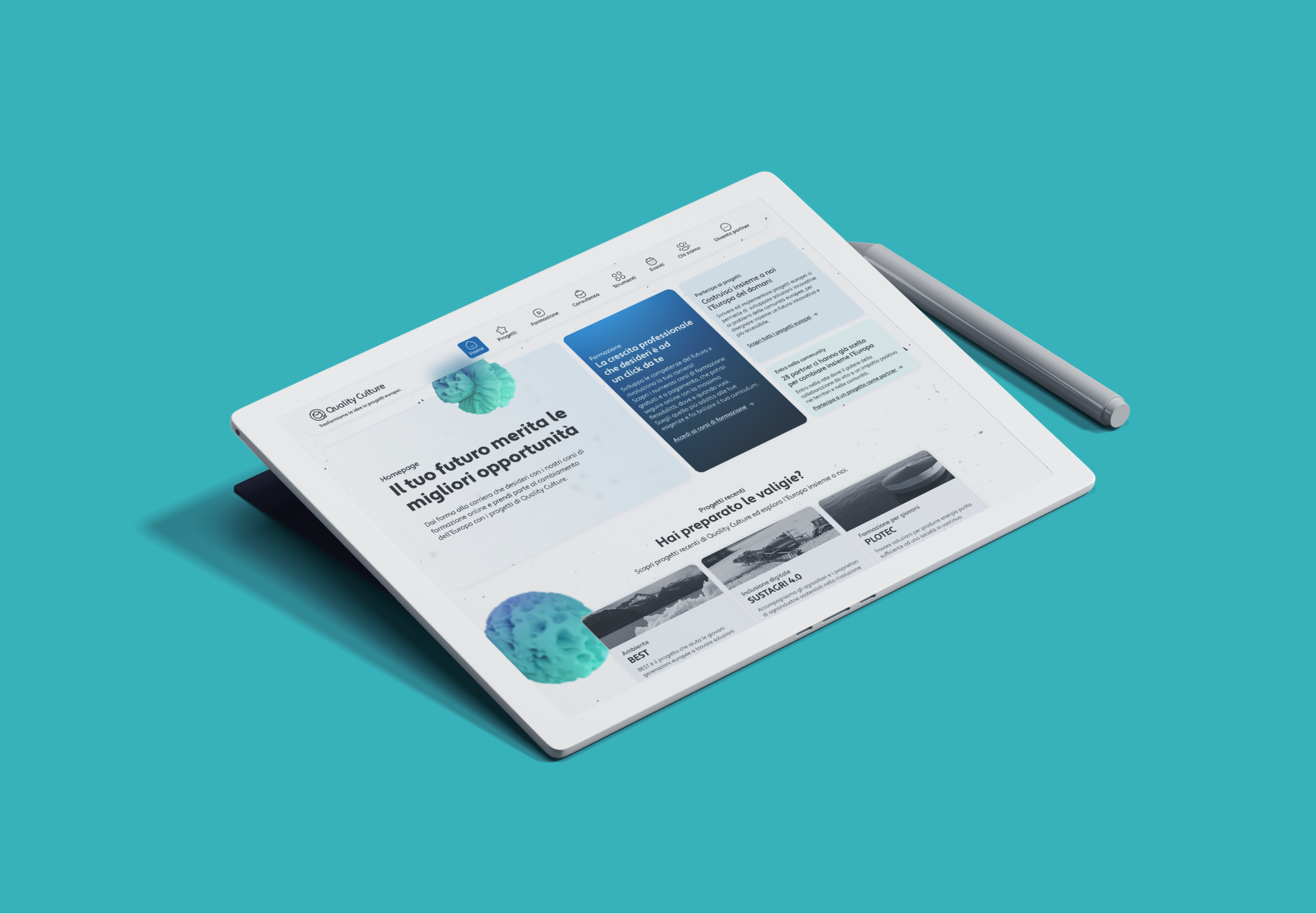 Mockup sito web Quality Culture